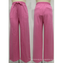 Pantalones de piernas rectas de cintura elástica de las mujeres